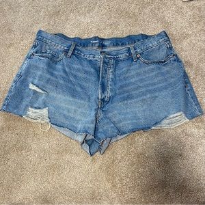 OLD NAVY High Rise A-Line Distressed Jean Shorts w/ secret smooth pockets NWT